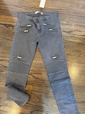Mango Casual Washed Charcoal Skinny Pants